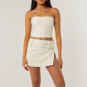 White Faux Leather Set